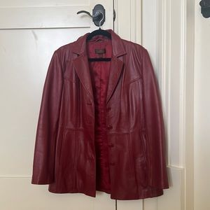 Red Danier leather jacket